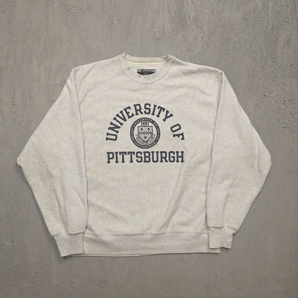 Vintage University of Pittsburgh Sweatshirt Mens Large Grey 90s Champion